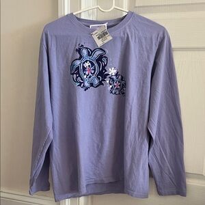NWT Womens Crazy Shirts Hawaii Original Lavender-Dyed Long Sleeve Tee: Size L